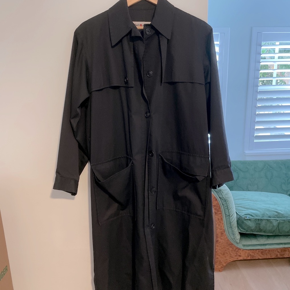 Black Saint Laurent rain coat